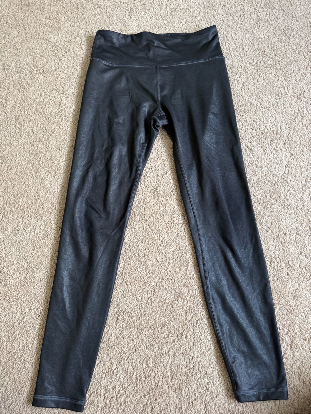 Athlete Black Faux Leather Leggings S